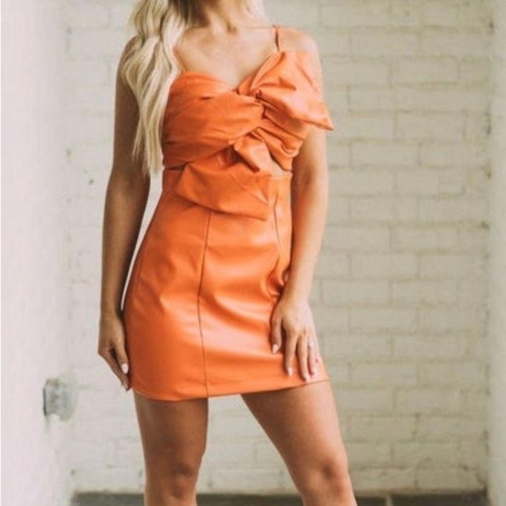 Leather Bow Dress